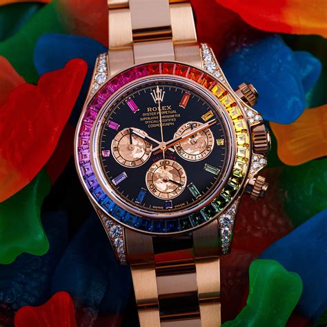 rolex rainbow sapphire daytona|daytona rainbow rolex for sale.